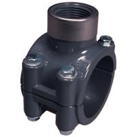 Clamp-On Saddle: SS Reinforced Thread Single Outlet with EPDM O-Ring and Stainless Hardware