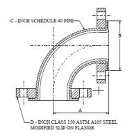 90 Degree Elbow: Flanged
