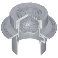 Floor Drain with CPVC Adj. Top with 5" Round Grate and Strainer: Socket