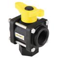 "Bottom Load" Three-Way Ball Valves: Manually Actuated - PP \ FKM